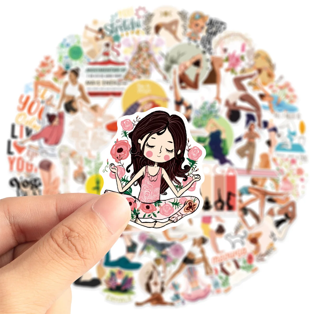 

50PCS Fitness Sports Yoga Sticker Cartoon Fun Graffiti Waterproof Decal Toy Creative DIY Stationery Box Diary Water Cup Desk