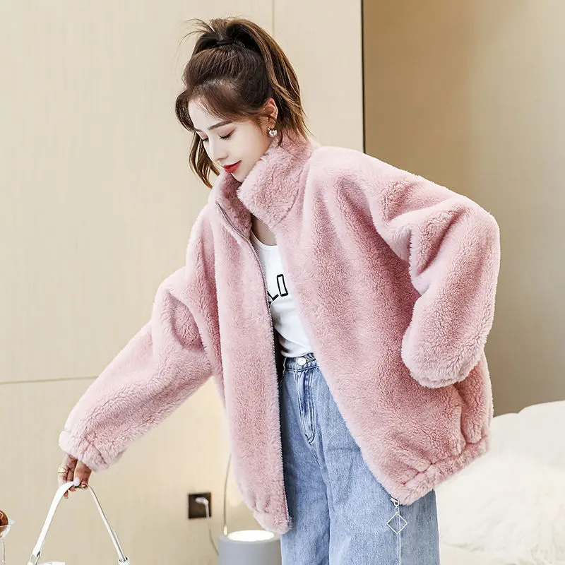 Women Clothing Autumn Winter Real Fur Coats Female Natural  Sheep Shearling Jackets Ladies Warm Genuine  Outerwear E508