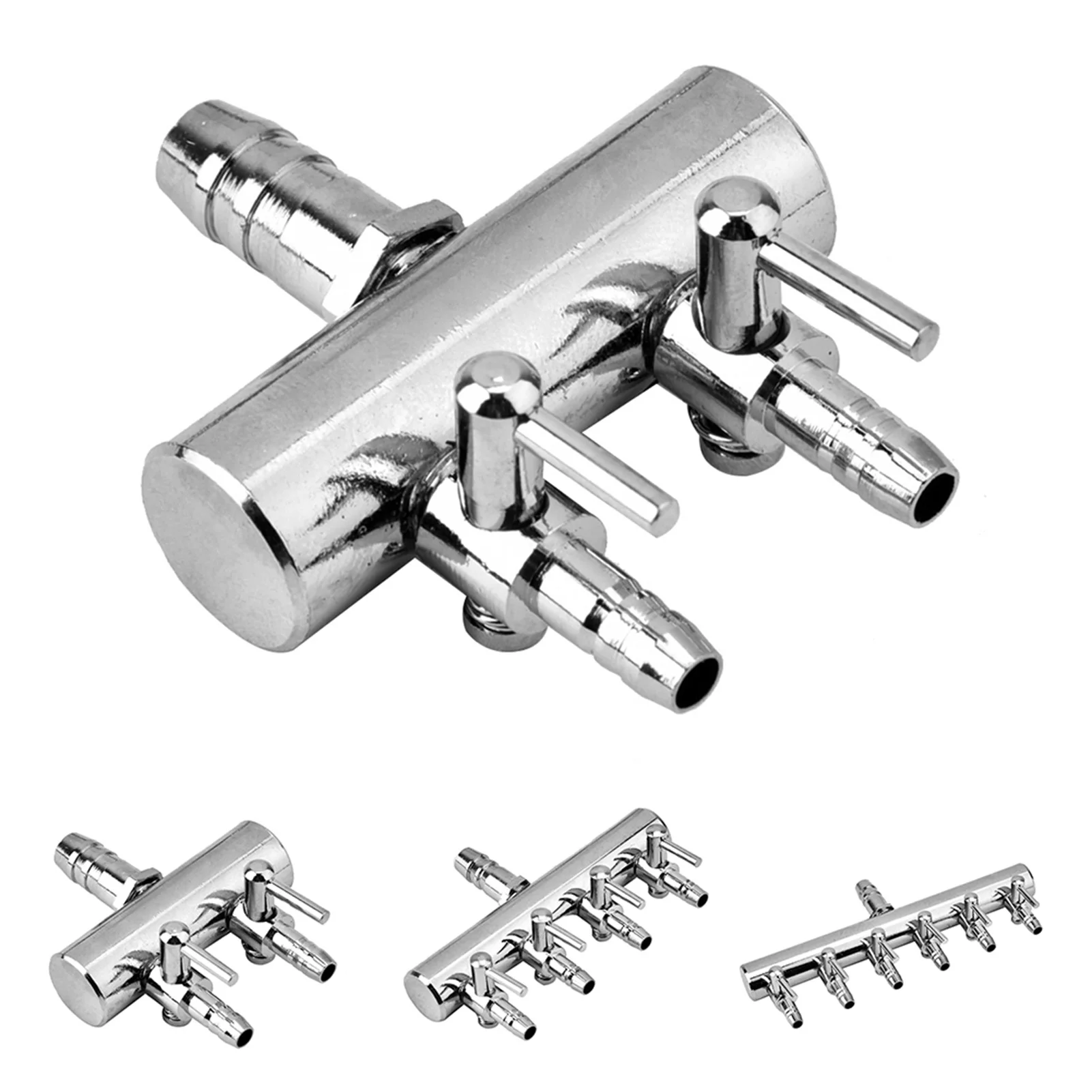 Aquarium-Luftstromventil, Edelstahl, für Aquarien, Luftstrom, 8 mm, drehen Sie sich auf 4 mm Splitter-Steuerventil