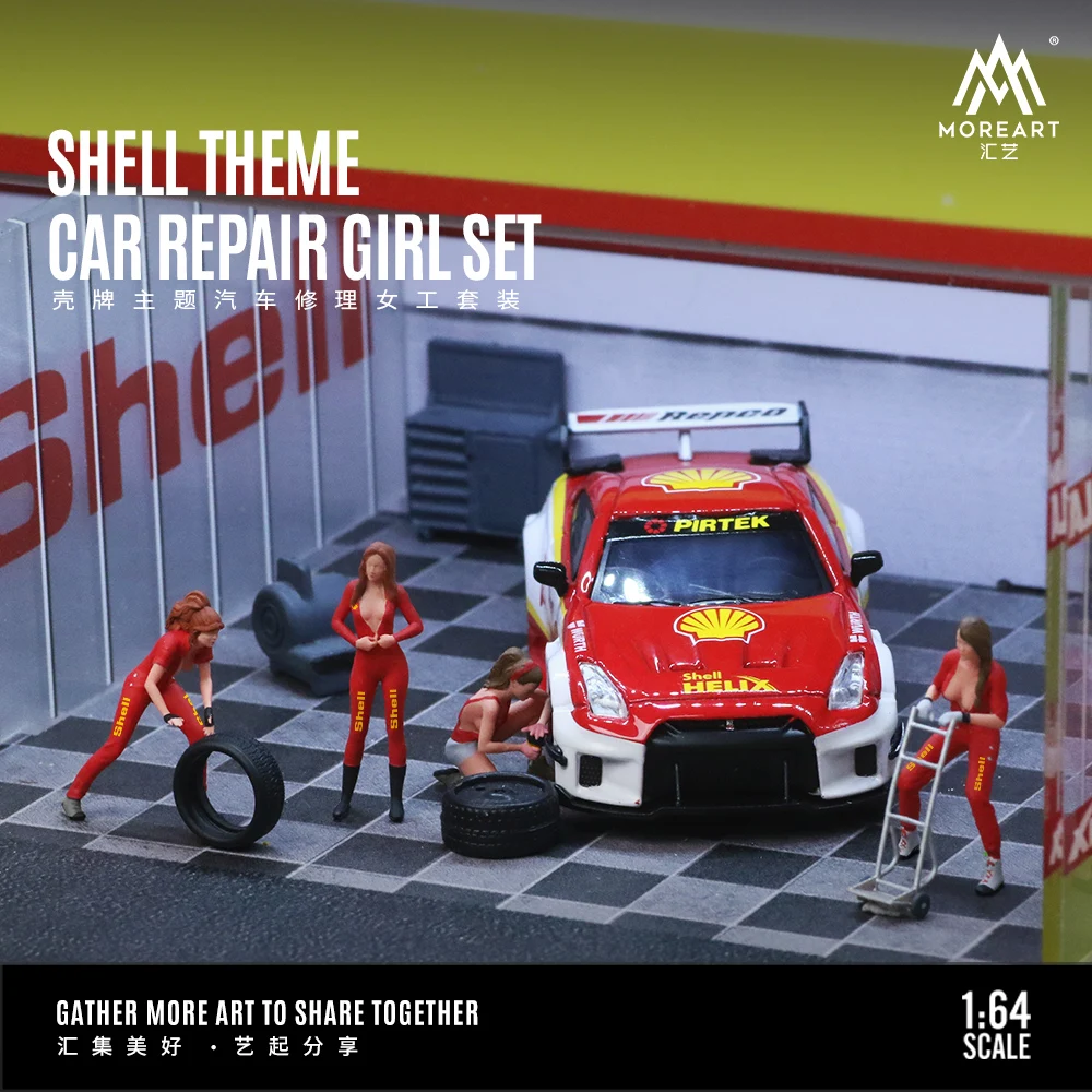 

TimeMicro+MoreArt 1:64 Shell theme car repair female resin set