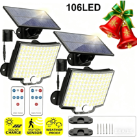 Christmas LED Solar Light Human Sensing Courtyard Energysaving Light Waterproof Outdoor Wall Lighting Road Split Street Light