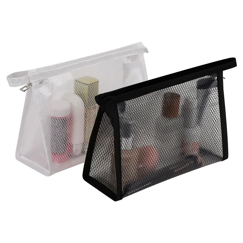 PVC Mesh Toiletry Bag Travel Cosmetic Organizer Zipper Makeup Pouch Portable Wash Bag For Women Travel Essentials