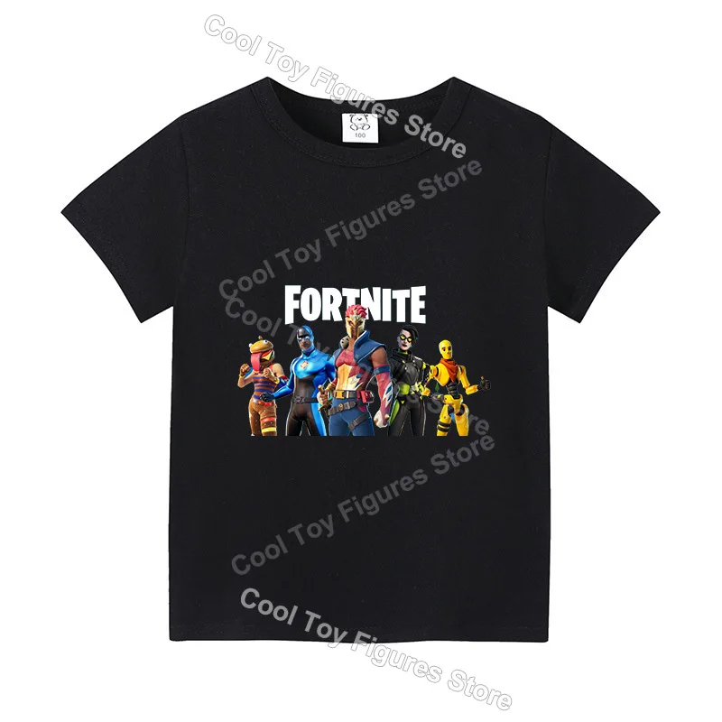 Fortnite Boys เสื้อแขนสั้นร้อนเกมพิมพ์เด็กเสื้อยืดฤดูร้อนเสื้อผ้าเด็กน่ารักการ์ตูน Casual Tees ตลกของขวัญวันเกิด