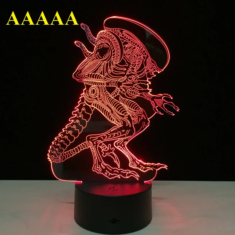 Alien vs Predator 3D Lighting Mood Lamp 7 Colors Changing  Lamparas with USB Cable Friends Birthday Gift Home Decor Drop Ship