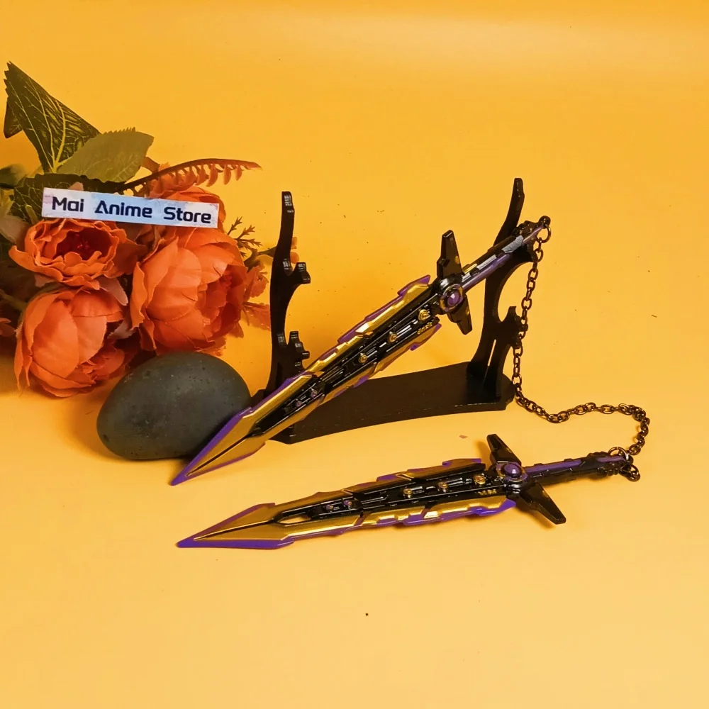 6.3inch 2pcs Valorant Katana Real Katana Samurai Sabel Staal Ninja Mes Anime Cosplay Prop Zwaard Metalen Lossen speelgoed Gift