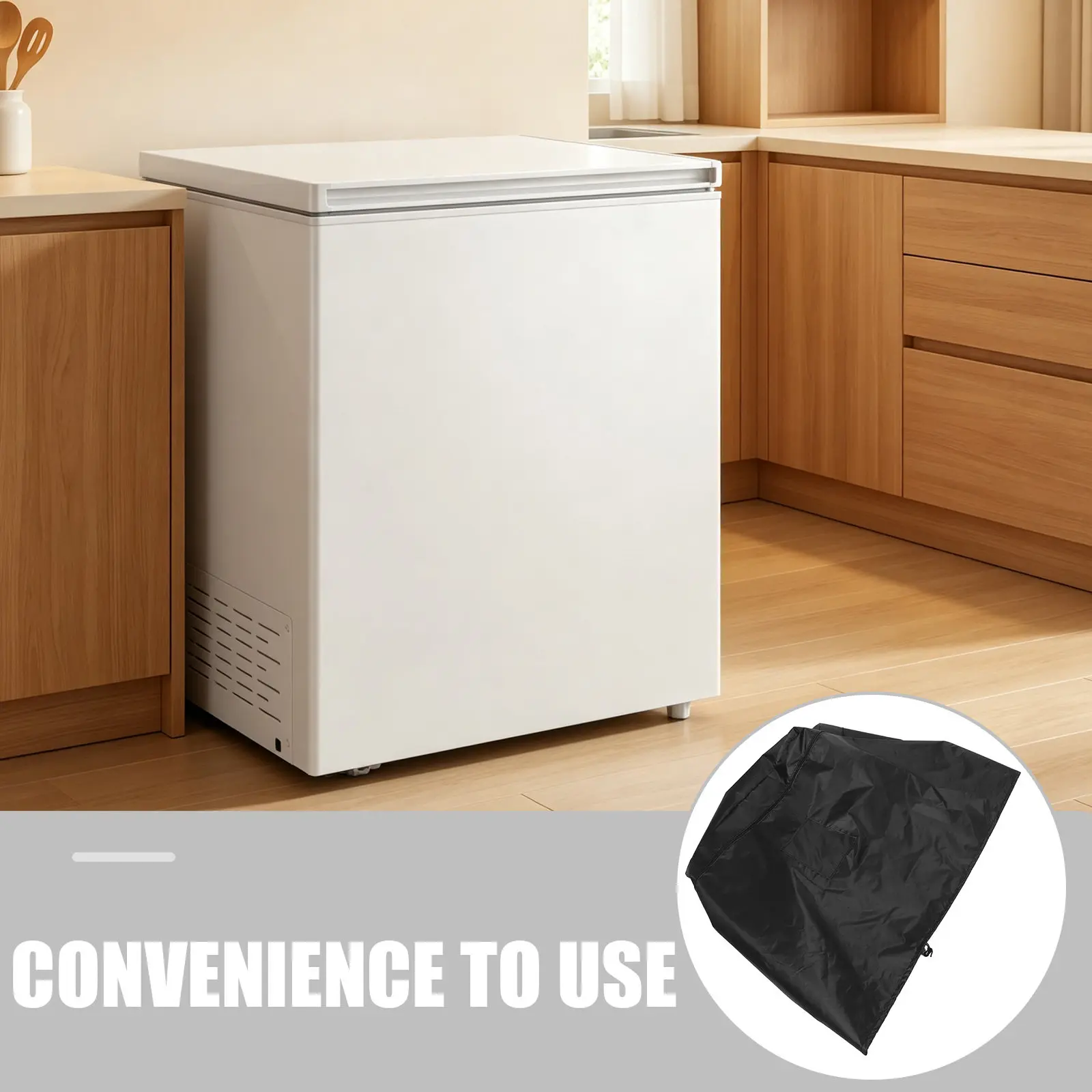 Chest Freezer Cover 5 Cubic Feet Oxford Fabric Full Size Refrigerator Sleeve Waterproof Dustproof Scratch Tear