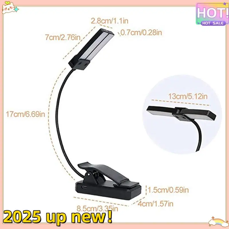 حامل موسيقى محمول أنيق برأسين قابل لإعادة الشحن ومشبك خفيف على حامل الموسيقى خفيف الوزن للعناية بالعين #6