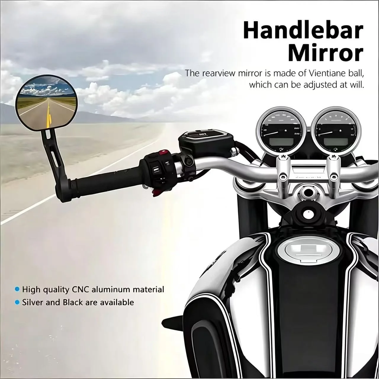 New Motorcycle Bar EndMirror Universal Rear view Mirrors CNC Aluminum For R NineT RNINET Urban G/S R NINE T Pure RnineT Scrambl