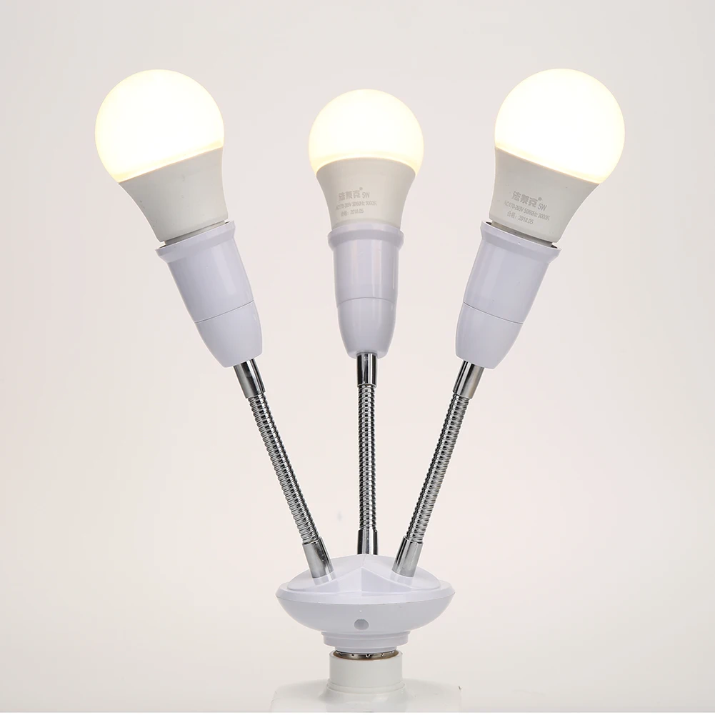 E27 Lamp White Base Adjustable  Rotary LED Light Bulb Socket Holder Adapter Converter Easy To Use for Restaurant Hotel