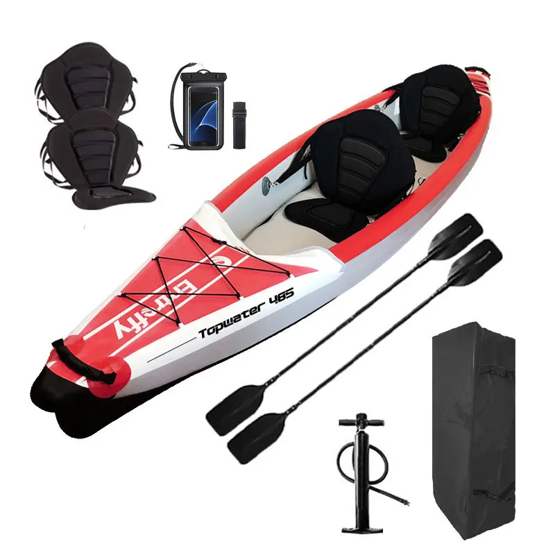 شعبية واحدة مقعد مزدوج نفخ طوي الجلوس على أعلى مجداف الصيد البلاستيكية المحيط كاياك الزورق الصيد كاياك Waterplay Crafts202 #3