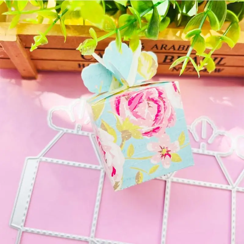Q39B 3D 꽃 꽃잎 사탕 선물 상자 스티치 금속 절단 다이 스텐실 DIY 수제 접이식 케이스 엠보싱 도구 다이 컷.
