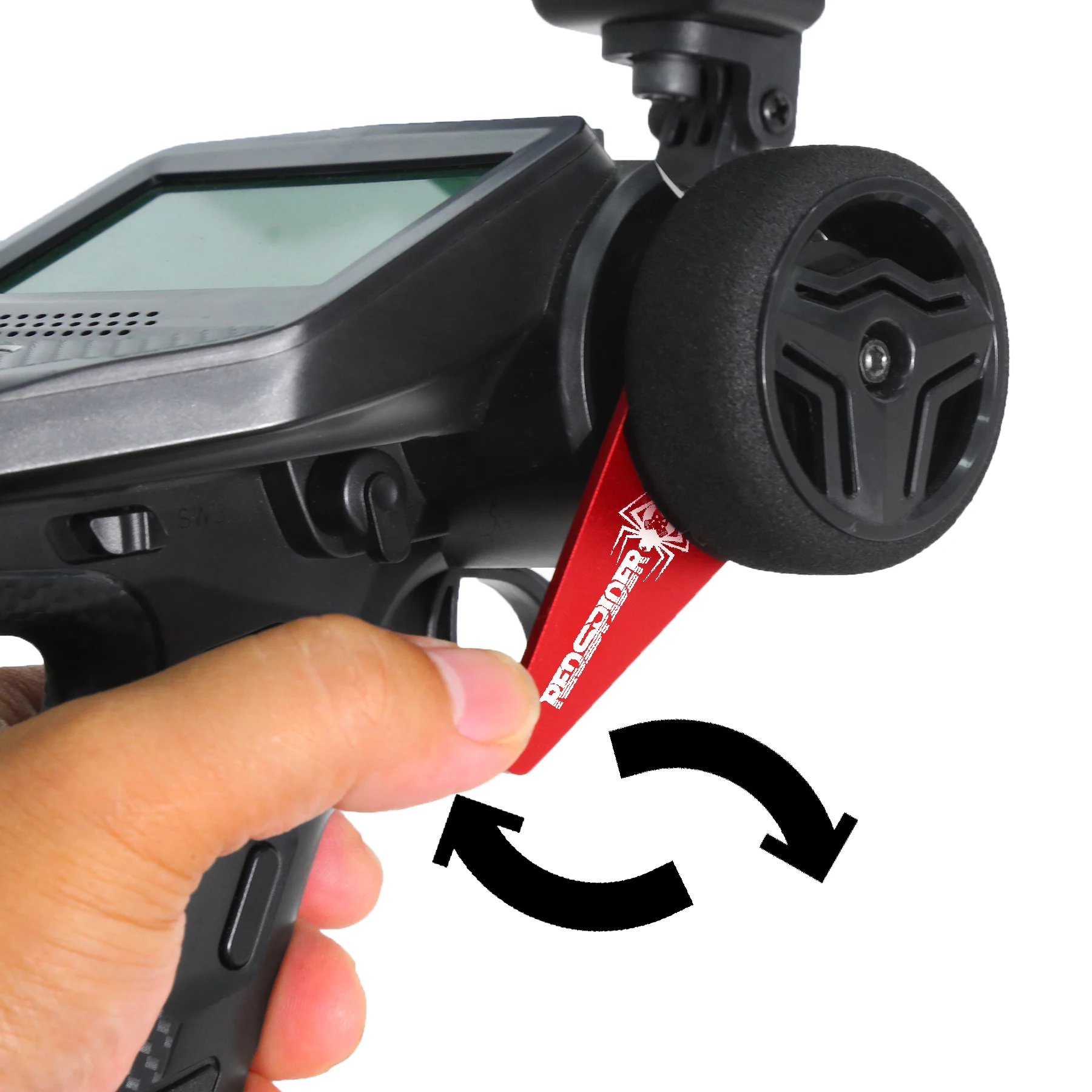 RC Transmitter Steering Wheel Trigger Alloy Steering Wheel TriggerOne Hand Control Accessory for Flysky FS-G7P