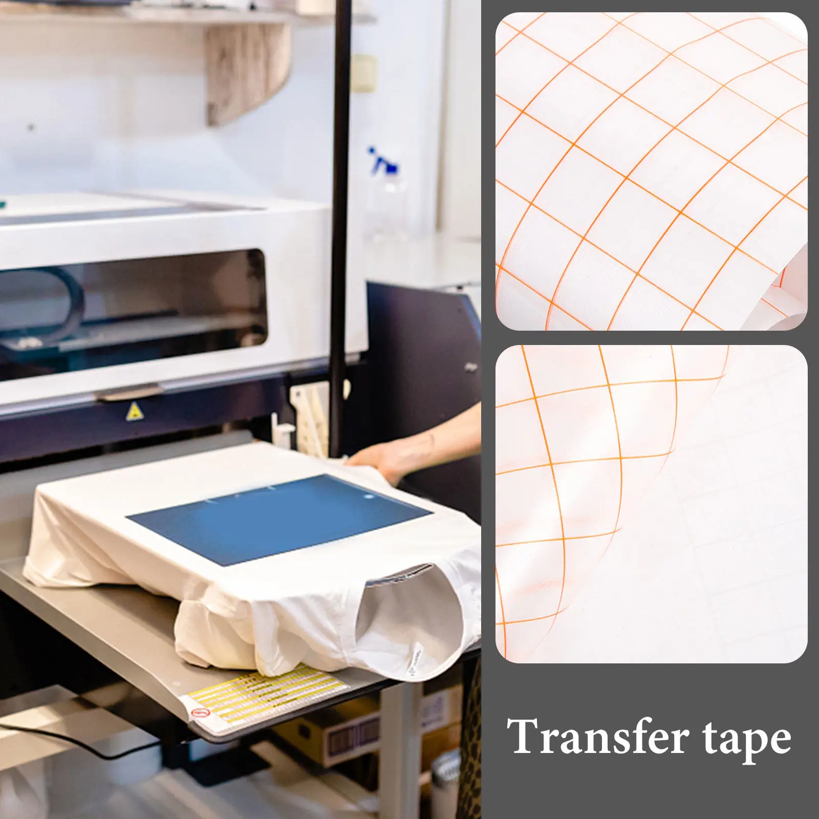 1 Roll PVC Grid Transfer Tape Tough Alignment Tape for Vinyl Transfer Paper DIY Textile Adhesive Positioning Sticker Film