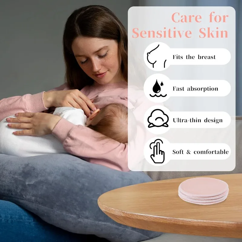 10pcs/set Reusable Nursing Pads,3-layer Cotton Gauze Leak-proof Breast Pads Washable Skin-friendly for Breastfeeding Moms