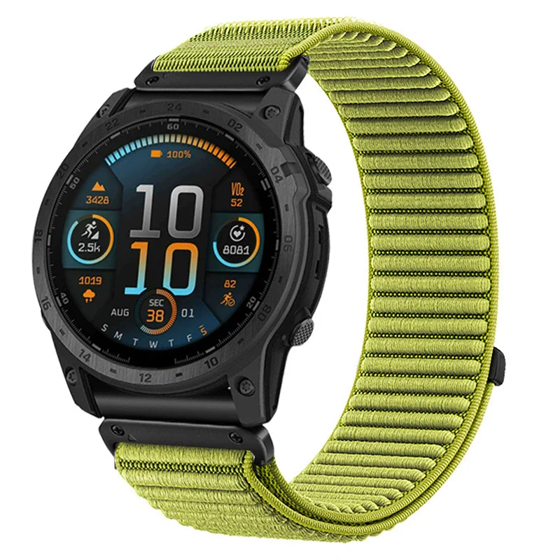 Garmin Quatix 8、Fenix 8、7X、6X、6、5、5X Plus、Enduro 47/51mm、Tactix 7 Pro、Forerunner 970、965対応 ナイロン製時計バンド/ストラップ