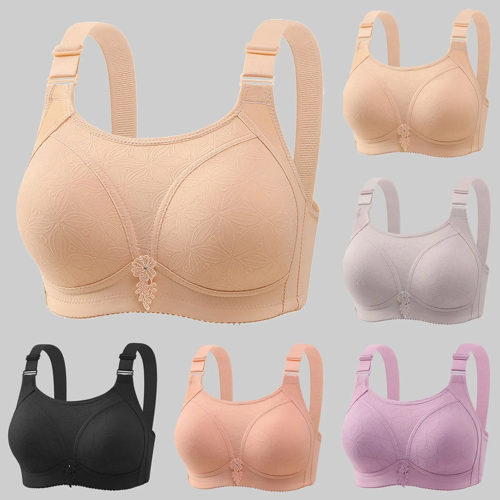 Dames groot formaat niet-stalen ring verzamelde beha verzamelen vice-borst zachte ademende beha oudere dames bh's comfortabel