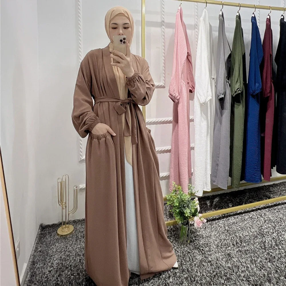 

New Design Turkish Women's Clothing Long Dress Open Cardigan For Muslim Women Moroccan Kaftan Evening Abaya Indian Kaftan Robe