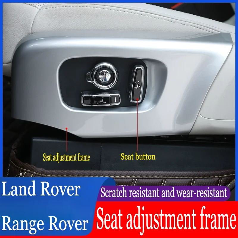 

For Land Rover Range Rover Velar Sport 17-25 Discovery 5 17-25 ABS Silver Car Seat Side Cover Frame Trim Sticker Car Accessories