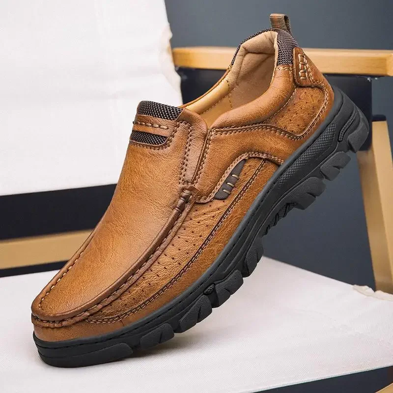 

One Pedal Loafer Men's Summer Breathable Soft Surface Genuine Leather Men's Shoes Tendon Bottom Casual Leather Shoes