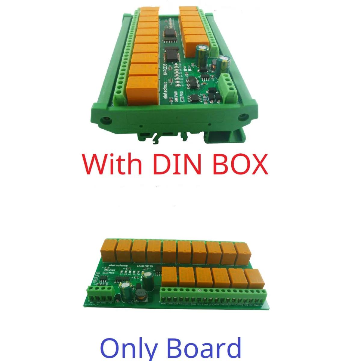 DC 12V/24V 16CH Micro Size RS485 Relay Modbus  3A Digital Output Board Rtu PLC Output expansion board N4ROE16