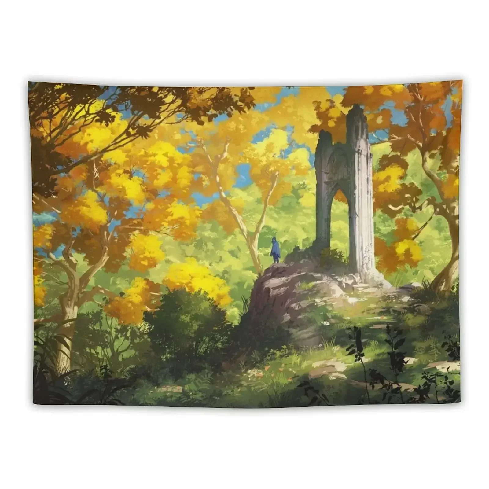 

Yellow Ruins Tapestry On The Wall Decorative Wall Murals Tapestry