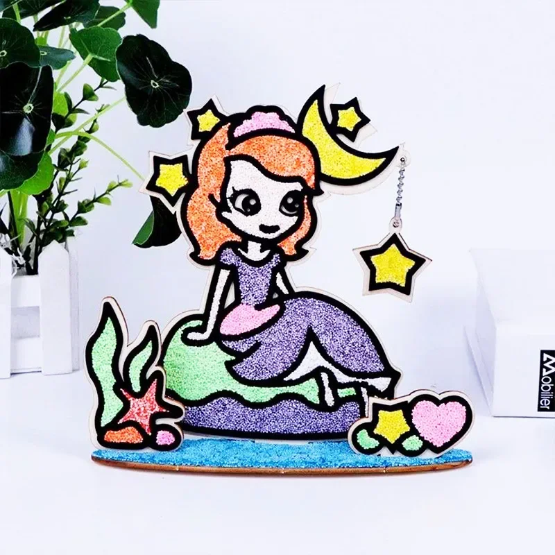 Snow Mud Painting Pearl Clay 3d Three-dimensional Wooden Board Painting Kids DIY Handmade Educational Toys Kindergarten