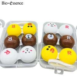 Contenitore per lenti a contatto simpatico cartone animato con pinzette scatola per lenti a contatto custodia per lenti per Kit da viaggio accessori per occhiali