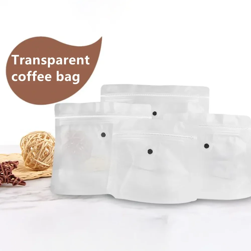 Imagem -06 - Malotes Claros Transparentes de Impressão Personalizada com Válvula 100g 150g 250g 500g Válvula Zip Forma Diamante Bolsa de Embalagem de Alimentos de Café 50