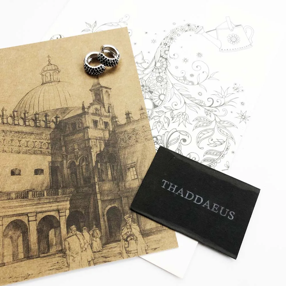 Schwarze Kreolische Creolen mit Scharnier, Europa, Vintage, feiner Schmuck für Damen und Herren, Wintergeschenk aus echtem 925er-Sterlingsilber – Detail 6