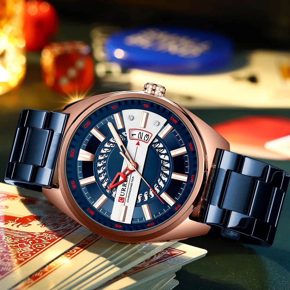 Curren 8403 Men's Watch Luxury Watch Quartz Strip Waterproof Calendar Luminous Business Watches for Men Relogios Masculino