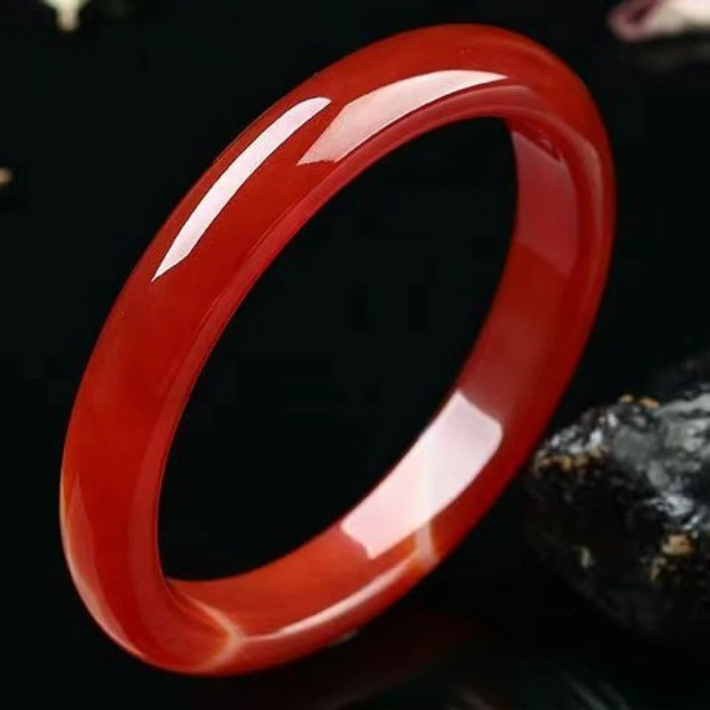 

Red Agate Bracelet Women's Chinese Red Ethnic Style Chalcedony Thin and Narrow Bracelet