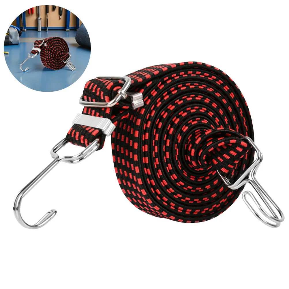 

Elastic Luggage Strap Durable Latex Silk Widened Design Bike Motorcycle Cargo Tie Up Adjustable Cords Luggage Rubber Rope