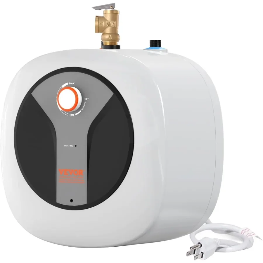 Electric Mini-Tank Water Heater 4-Gallon Tank, 1440W Hot Water Boiler Storage, Safety Temperature Pressure Valve Easy Install,