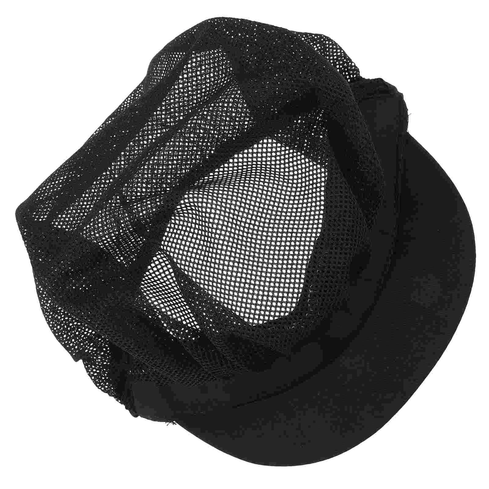 Gorro para el pelo para cocinas, gorro de Chef de malla, gorros, boina de camarero para niños, negro, transpirable, Hooey de cocina para hombres