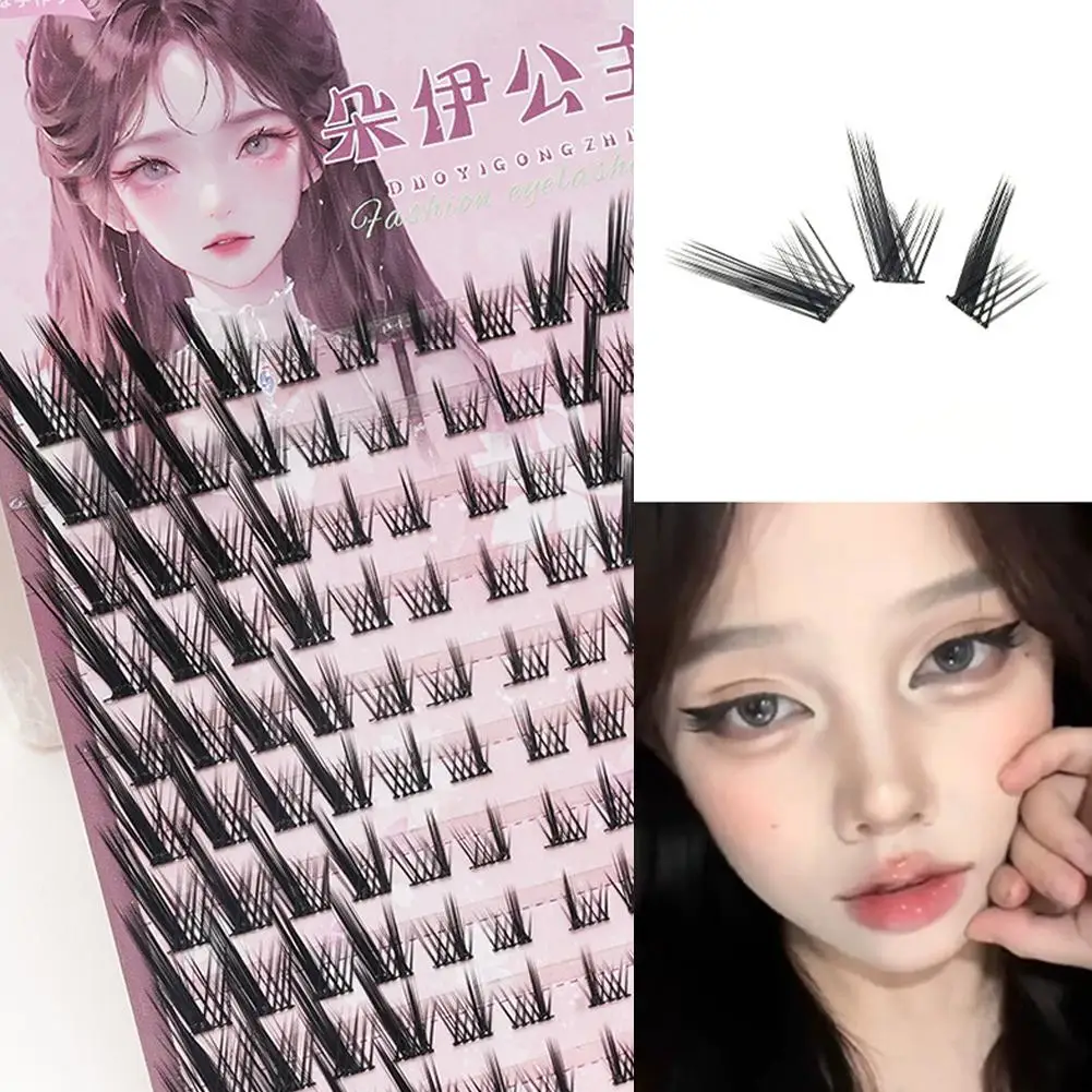 フォックスアイ効果ふわふわつけまつげ再利用可能な DIY 個別目を大きくするメイクアップまつげエクステンションクラスター分割まつげ K7Q9