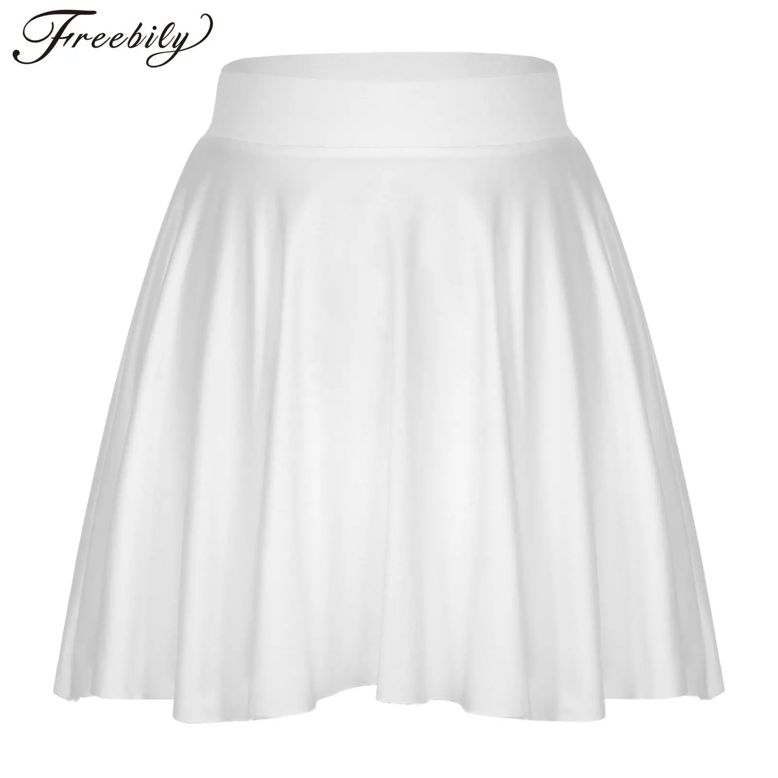 

Womens Sexy Ruffle Skirt Solid Color Casual Elastic Waistband Flared Skirts Loungewear Tennis Sportwear Party Dance Clubwear