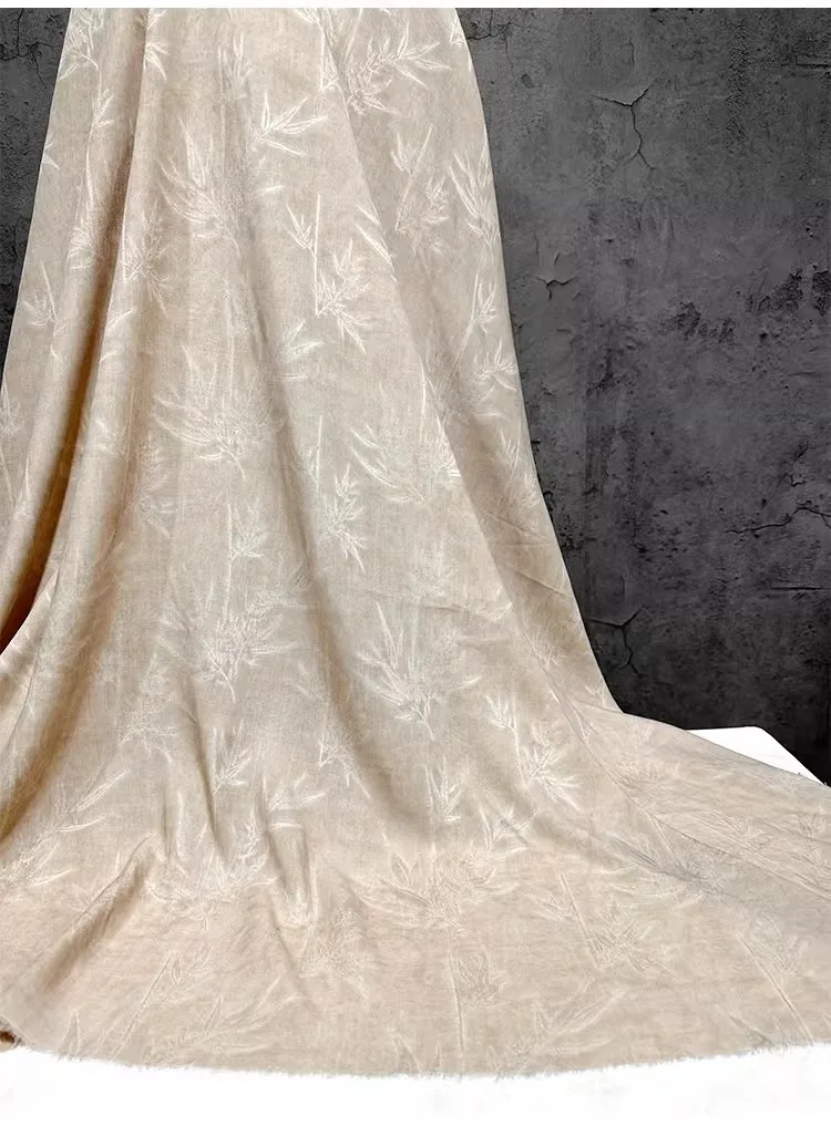 

1yard Stir frying process fabrics for clothing Bamboo leaf jacquard sewing accessories Coat,outerwear,suit designer Fabric