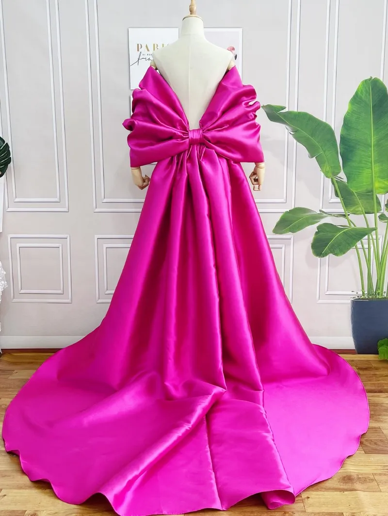 Wedding Cape With Big Bow Sleeves Detachable Train Brides Wraps 2M Length Cover Up Bridal Cloak Accessories Customize