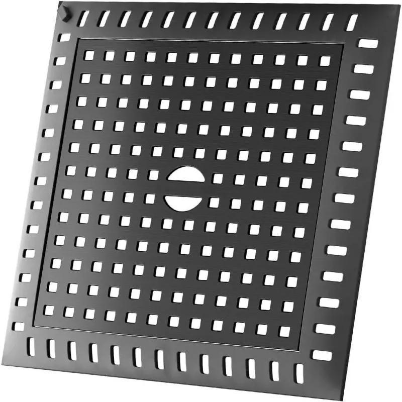 【シャワー排水口カバー2個パック】浴室用スチール製ヘアストレーナー、シンク用詰まり防止スクエアフィルターグレーチング、キッチンシンク用