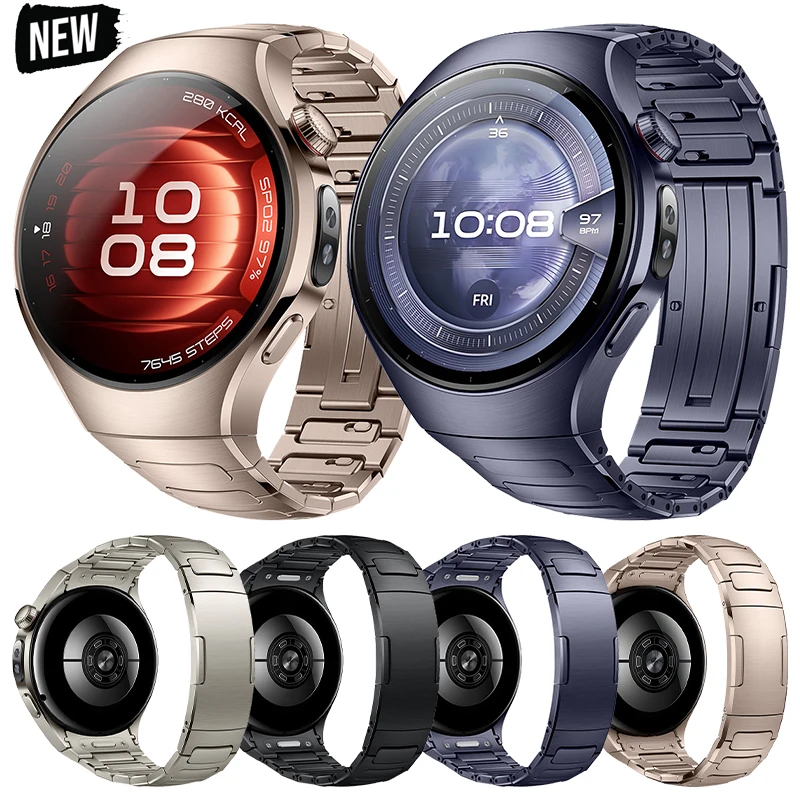 

Роскошный титановый ремешок для Huawei Watch 5 46 мм 42 мм, умные часы, металлический браслет без зазоров для Huawei Watch 5, аксессуары для ремешков