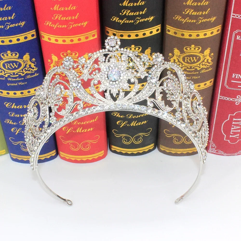*الزفاف الأوروبي الأمريكي الرائع الزركون تاج المنصة الجمال الملكة الأميرة عيد ميلاد التيجان اكسسوارات الزفاف مجوهرات هدايا