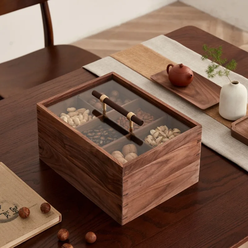 

Solid Wood Luxury Dried Fruit Plate, Candy Box, Nut Storage Box - for Home Use, on Living Room Coffee Table, for Fruit
