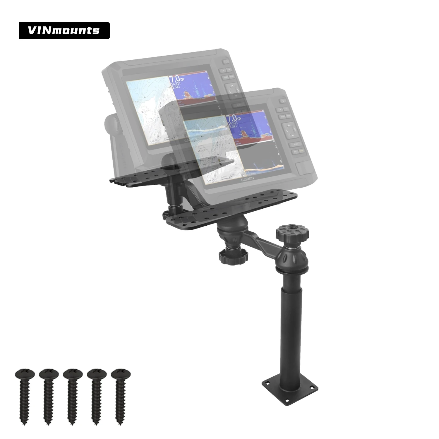 

Телескопическое регулируемое крепление для эхолота, с двойной пластиной AMPS для крепления электронных устройств на штангу, 360° ° Поворотный механизм для морского GPS-эхолота