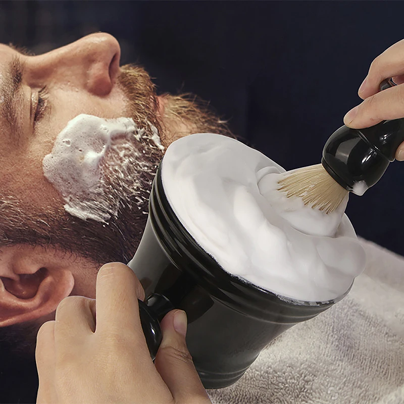 Tazón de jabón para Barba para hombres, 1 piezas, cepillo de afeitar limpio, taza de jabón para afeitar, herramientas de barbero