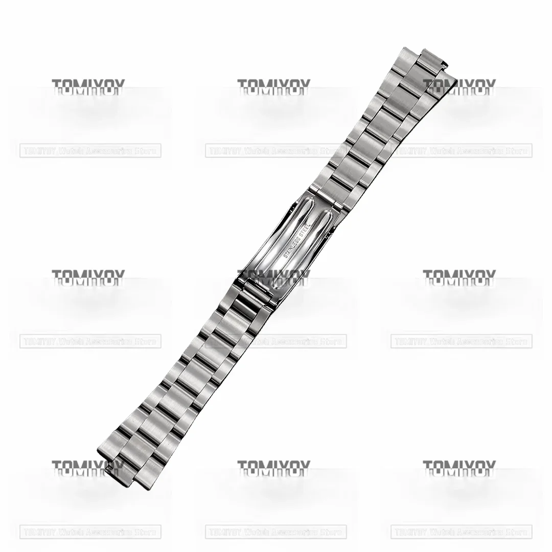 22MM Brush Solid Stainless Steel Vintage Watch Strap Band Bracelet Fit For Omega Seahorse Old School Medieval Watch