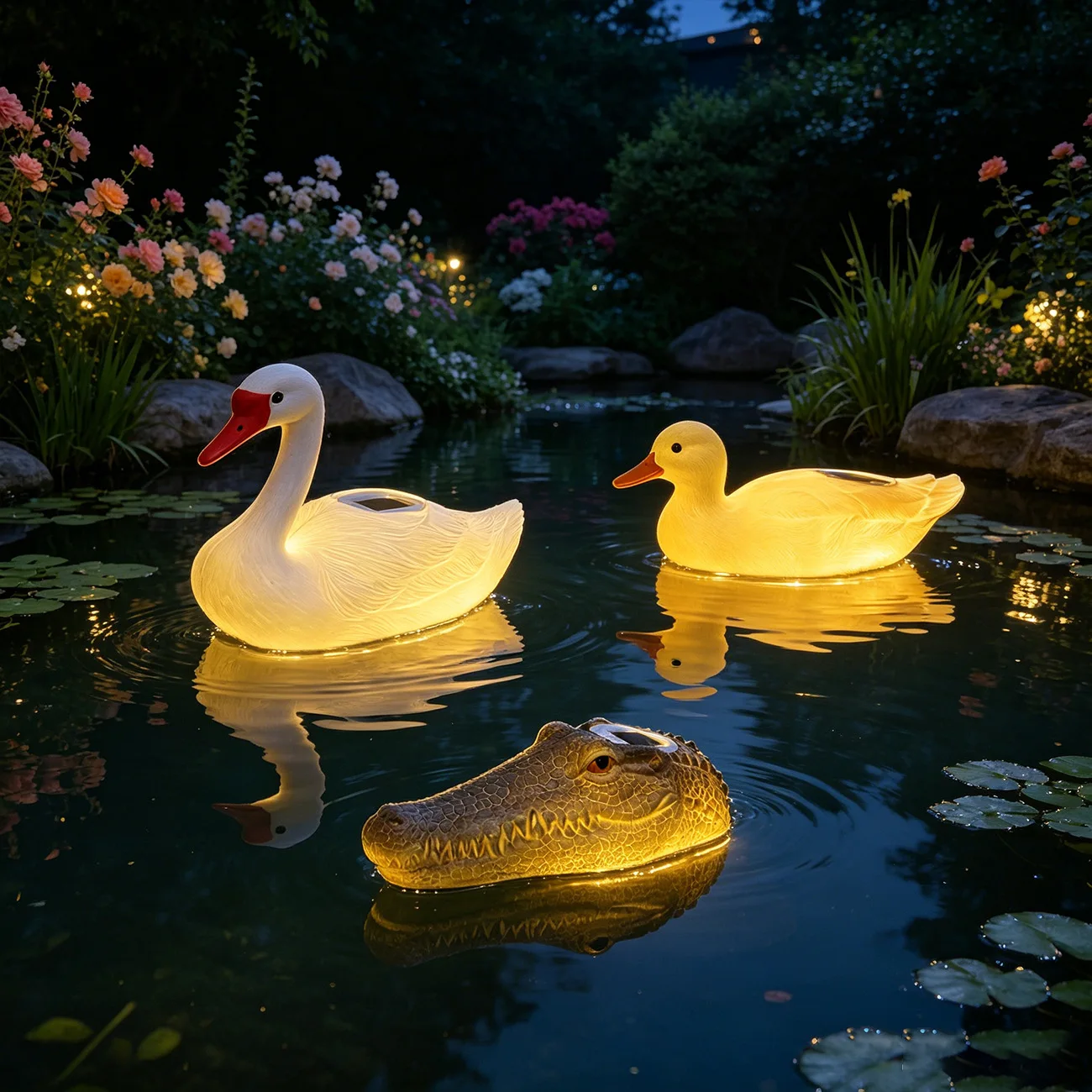 Hot-selling PE balance buoyancy goose solar garden decoration ornament simulation floating duck bird expeller