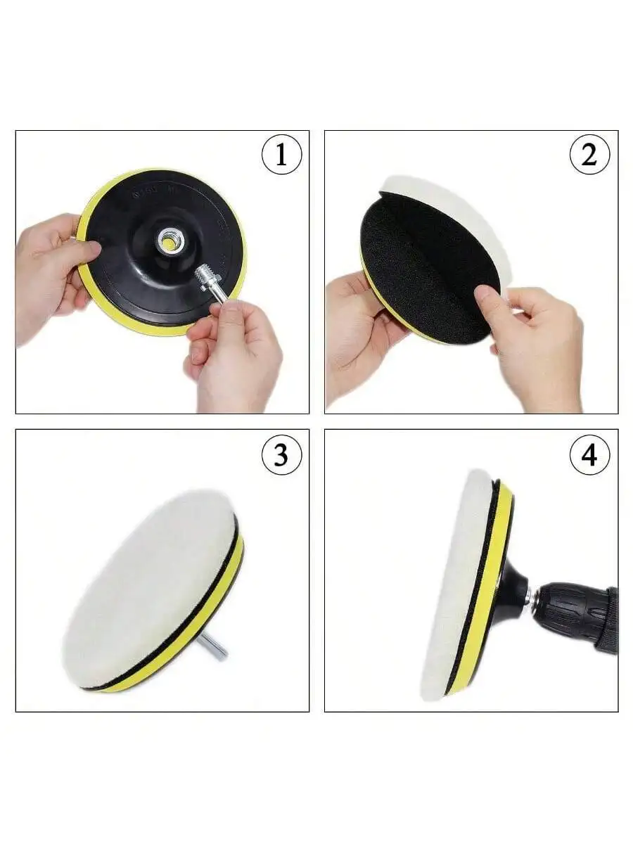 

Car Foam Polishing Buffing Pad Kit With Backing Plate For Headlights And Body