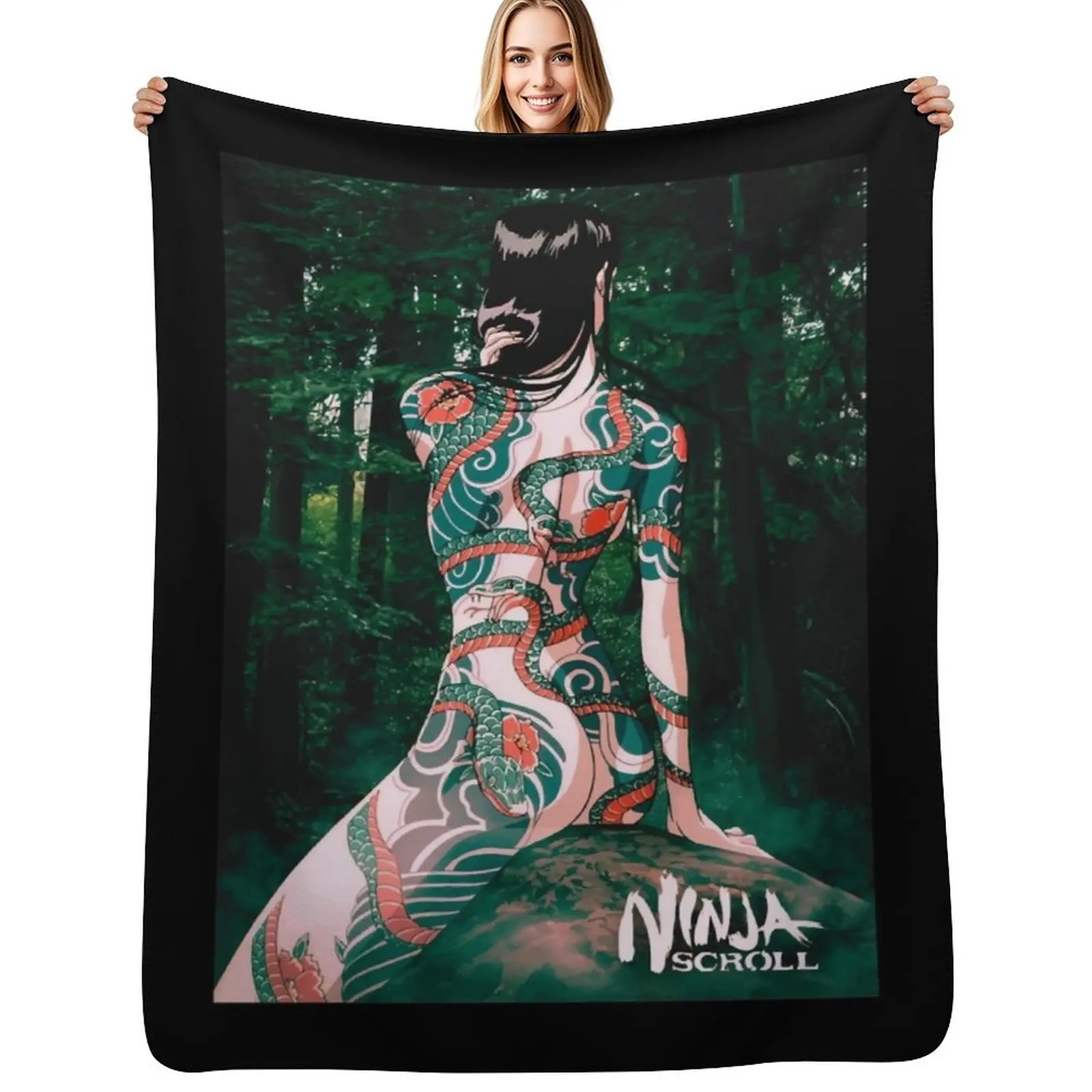 

Ninja Scroll Benisato - Tshirt Throw Blanket sofa bed For Sofa Thin warm for winter manga Blankets