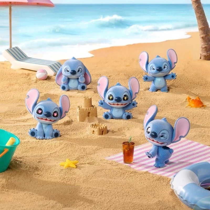 Disney Stitch Mini Cute Kawaii Cartoon Flocked Cute Grain Doll Ornament Creative Exquisite Movie Peripheral Figure Decoration