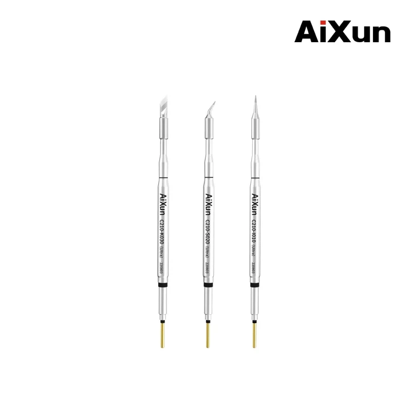 AiXun C210 Ultra Red Copper Soldering Iron Tips for Aixun T3B Solder Station Replacement, Heating Core, SMD Rework Welding Tool